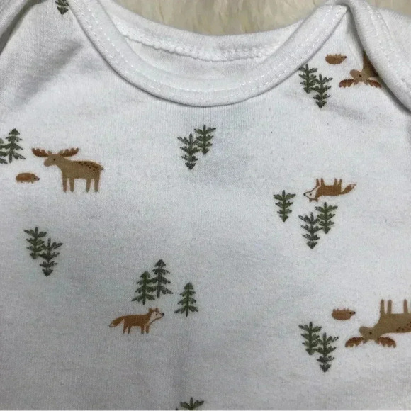 Child Of Mine Onesie  Diaper Shirt Long Sleeved White / Foxes Size 0-3 Months - Picture 5 of 16